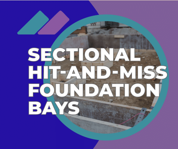 Feature image showing Party Wall-related imagery alongside the title 'Sectional Hit-and-Miss Foundation Bays'.